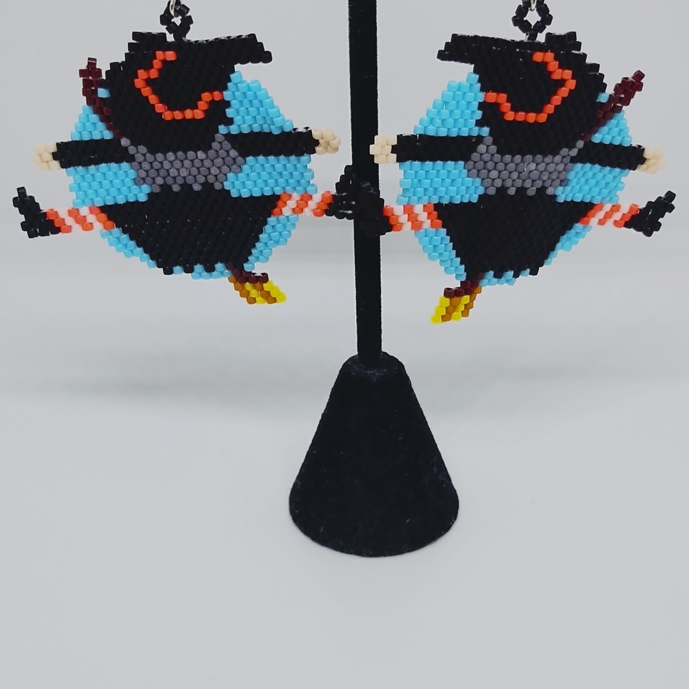 Colorful Beaded Witch Earrings